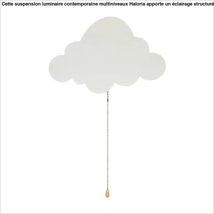 Appique murale avec tirette de ventilateur en forme de nuage blanc, chaîne métallique et pendentif jaune pâle pour décoration intérieure lampe murale nuage