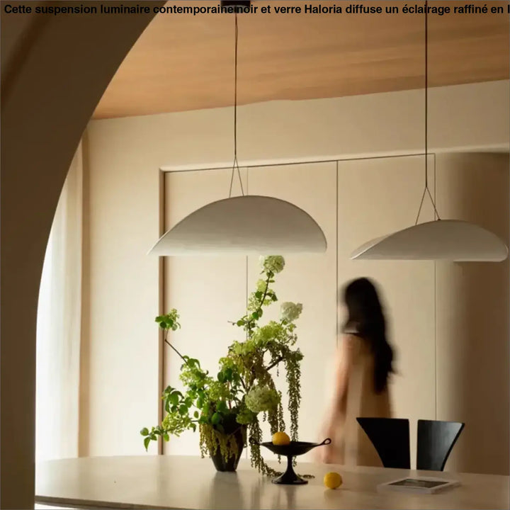 Suspension luminaire design blanc mat formes galets moderne