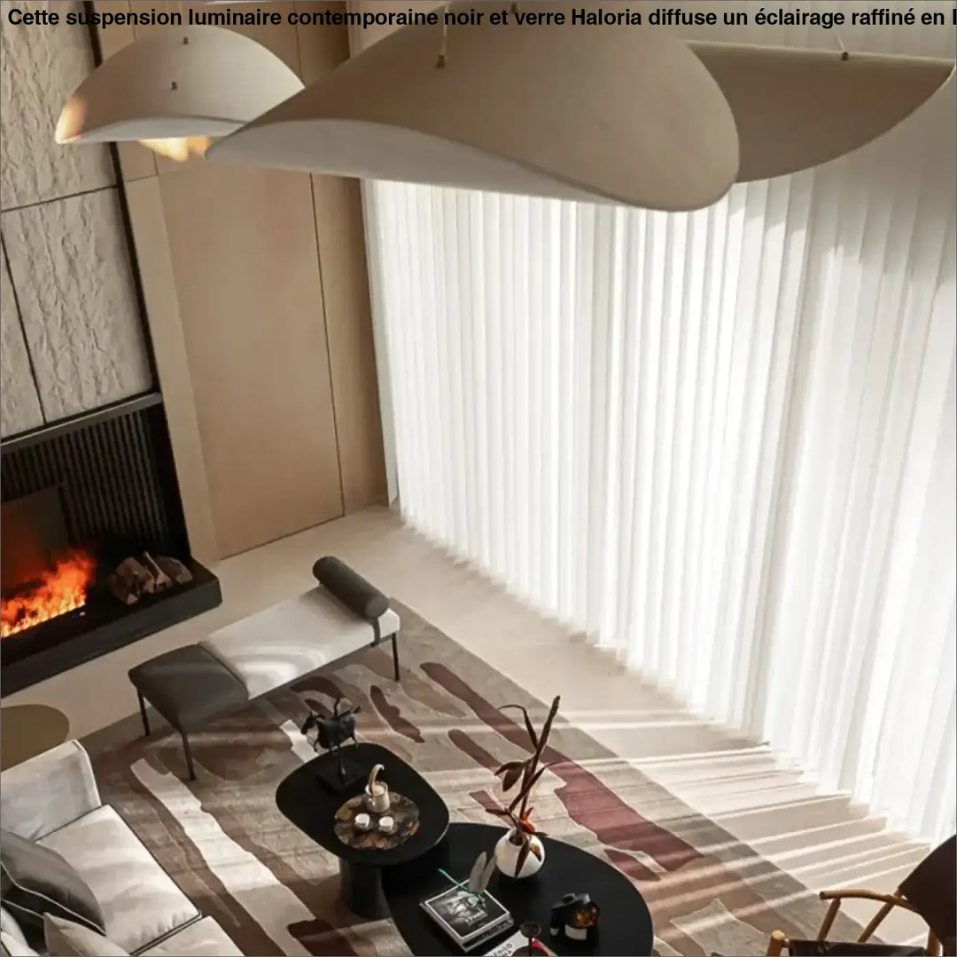 Suspension luminaire design blanc mat formes galets moderne