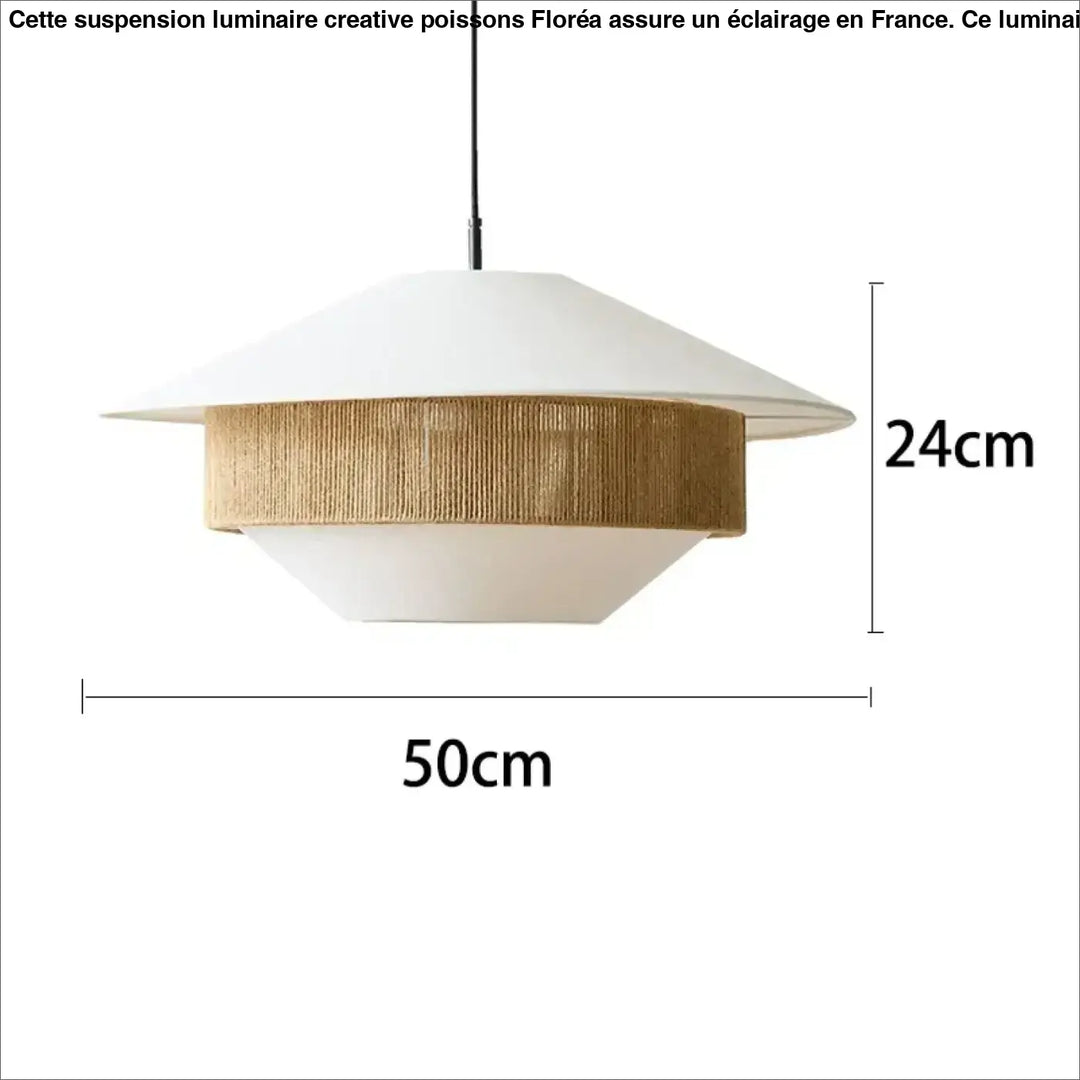 Suspension design blanche jute naturelle ambiance élégante