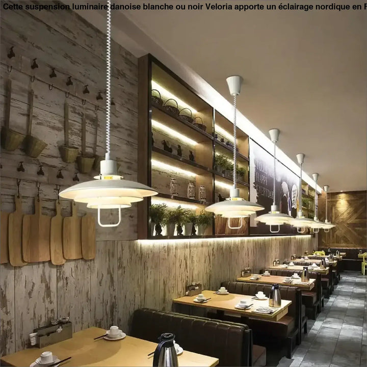 Suspension luminaire danoise blanche ou noir pour cuisine nordique

