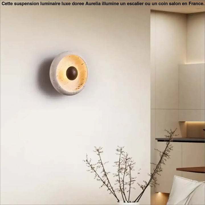 Applique led pierre et bois style organique et élégant