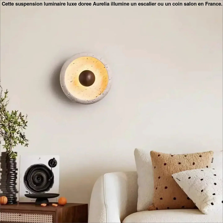 Applique led pierre et bois style organique et élégant