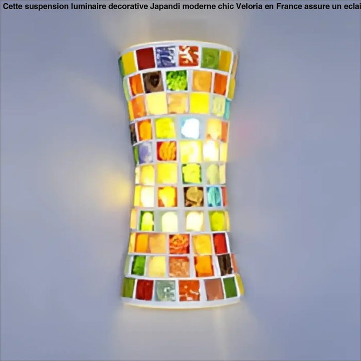 Applique murale aly en mosaïque de verre coloré avec dégradé jaune et orange pour illumination décorative murale