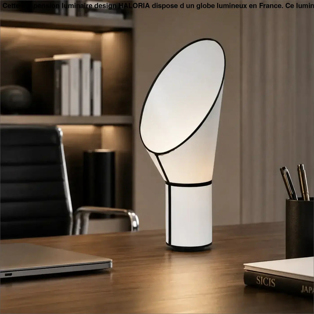 Lampe de table kopa moderne blanche avec bord noir et design minimaliste adaptée pour standing floor lamp