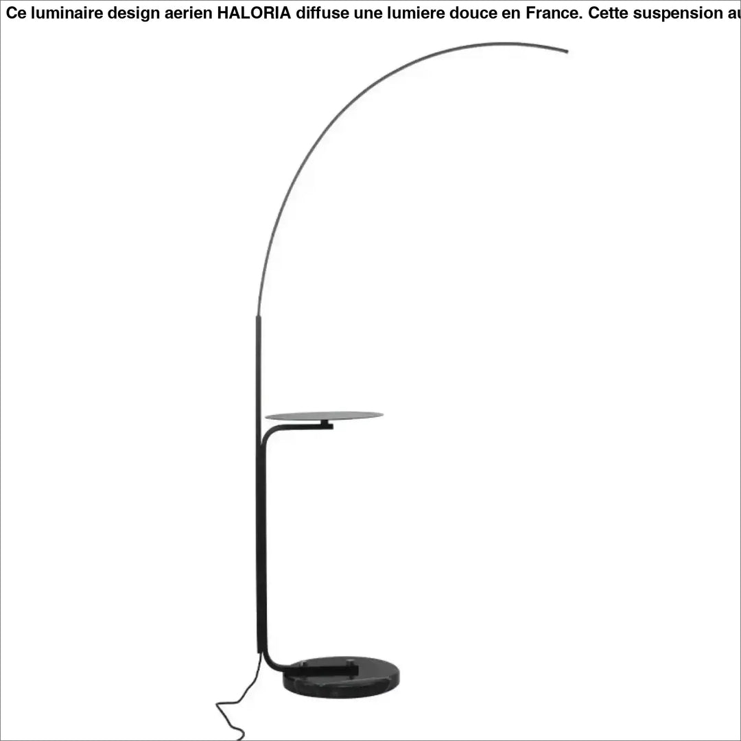 Lampadaire minimaliste en métal avec tablette au design épuré