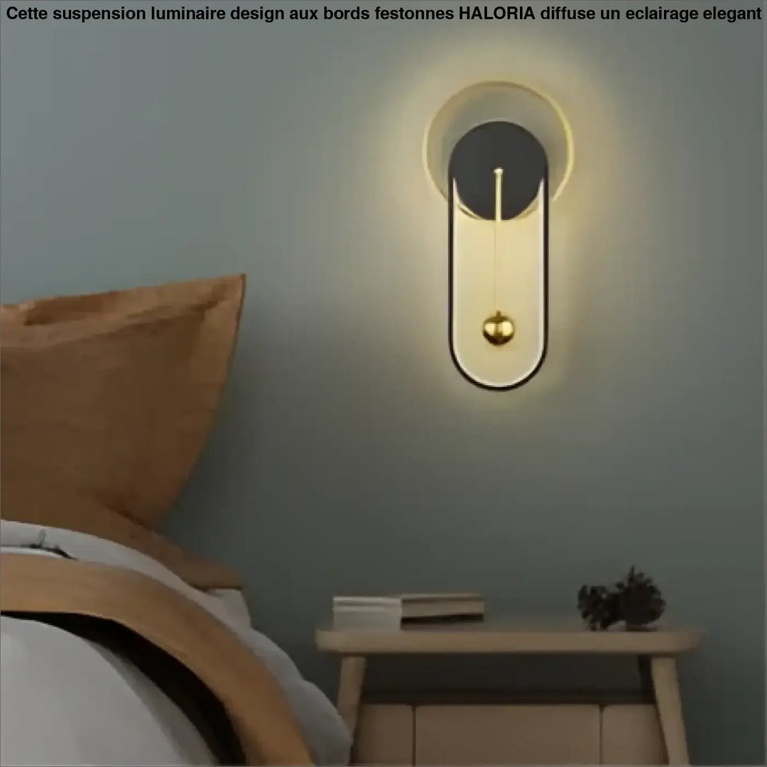 Applique murale dorano en métal doré avec design minimaliste et halo lumineux pour un éclairage d ambiance doux