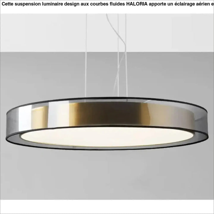 Suspension luminaire kylos moderne avec anneaux métalliques réfléchissants en chrome et laiton brossé élégant