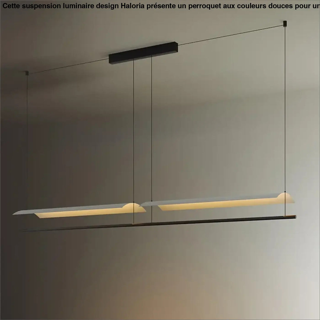 Suspension luminaire soy noir moderne minimaliste avec luminaires rectangulaires émettant une lumière d’ambiance pour salle à manger