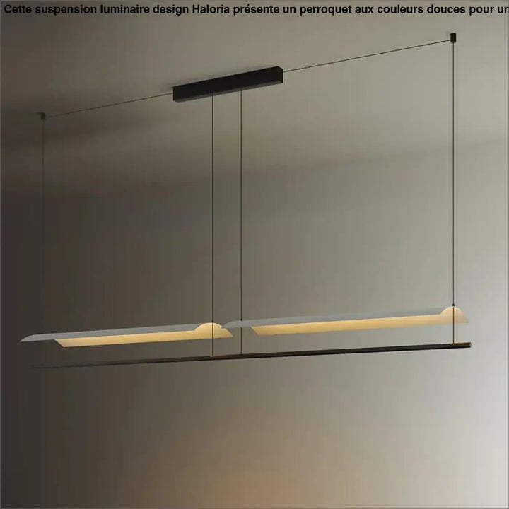 Suspension luminaire soy noir moderne minimaliste avec luminaires rectangulaires émettant une lumière d’ambiance pour salle à manger