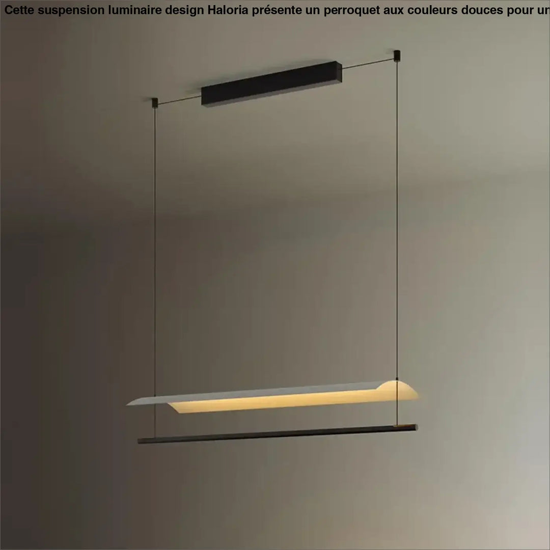 Suspension luminaire soy moderne minimaliste avec structure noire rectangulaire et panneau lumineux blanc chaud pour salle à manger