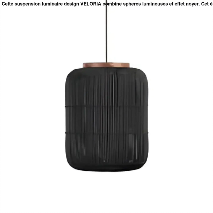 Suspension luminaire en rotin tissé noir avec dessus en métal cuivre pour décoration intérieure élégante