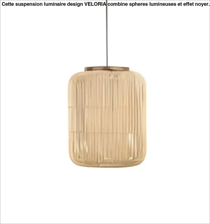 Suspension luminaire cylindrique en rotin tissé naturel avec dessus en métal pour décoration intérieure moderne