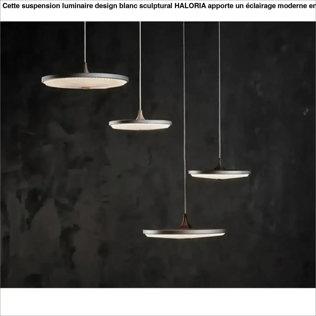 Suspension luminaire ronde design moderne en noir et blanc
