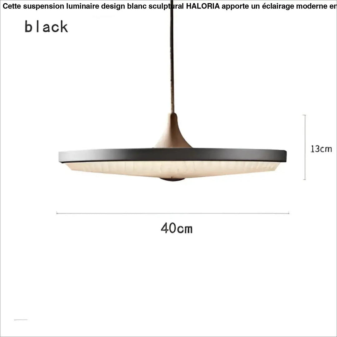 Suspension luminaire ronde design moderne en noir et blanc