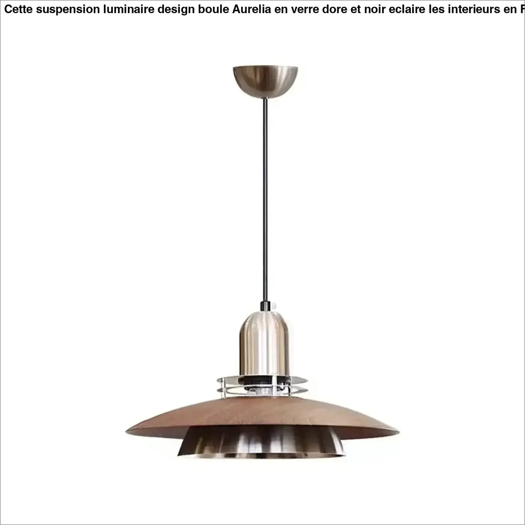 Suspension luminaire moderne en bois et métal design épuré