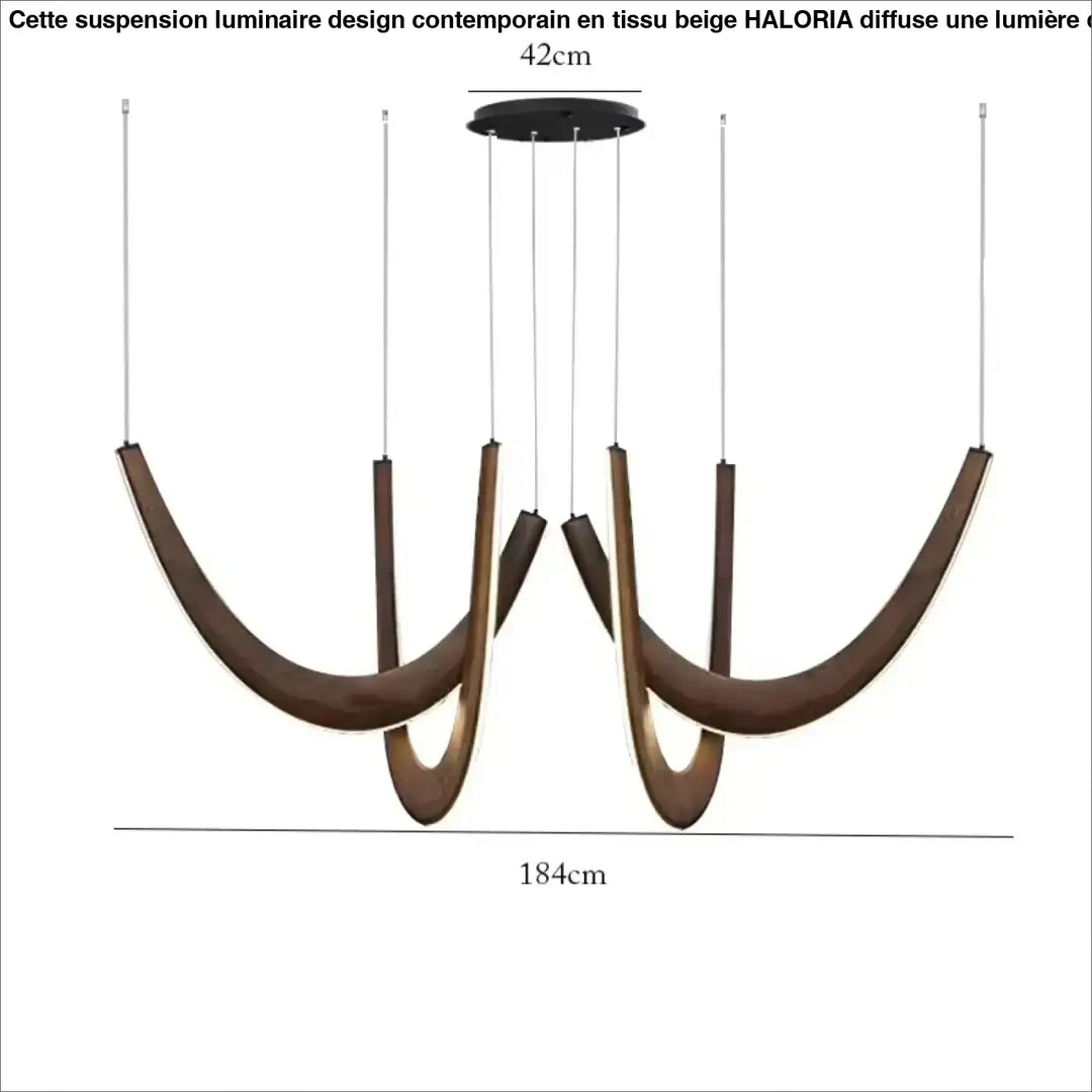 Suspension design organique en bois led contemporaine chic