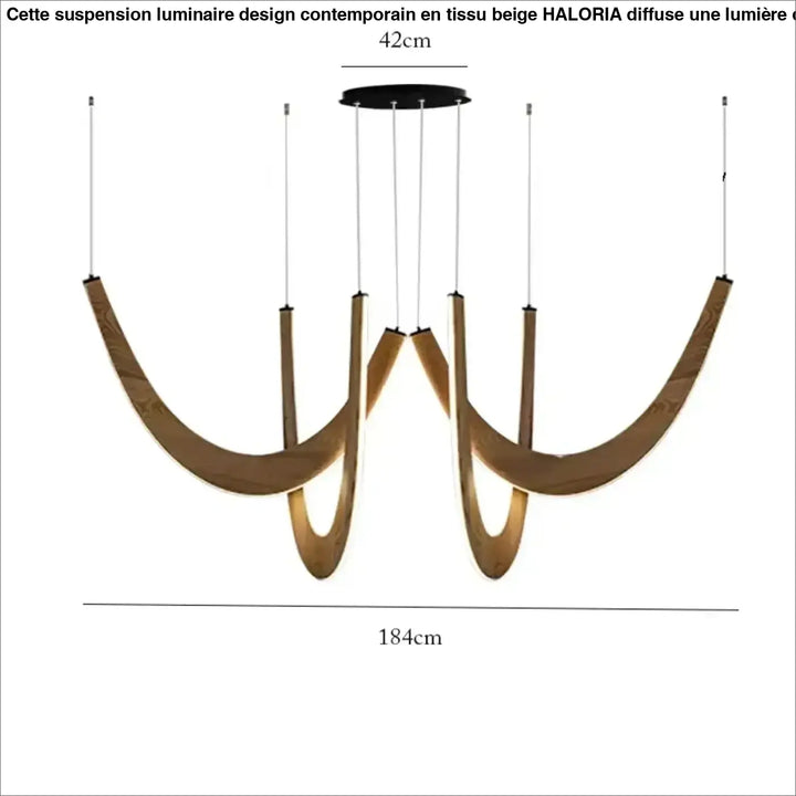 Suspension design organique en bois led contemporaine chic