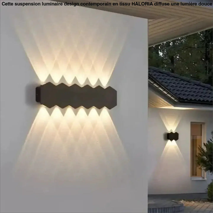 Luminaire design contemporain suspension luminaire design avec applique led murale noire casting lumière chaude géométrique