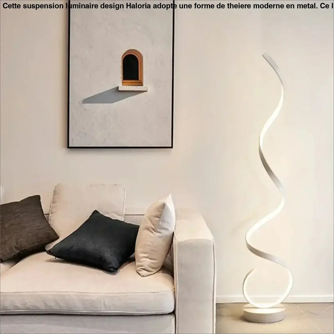 Lampadaire led blanc au design ondulé moderne en spirale pour un éclairage élégant avec lampadaire led design spiry
