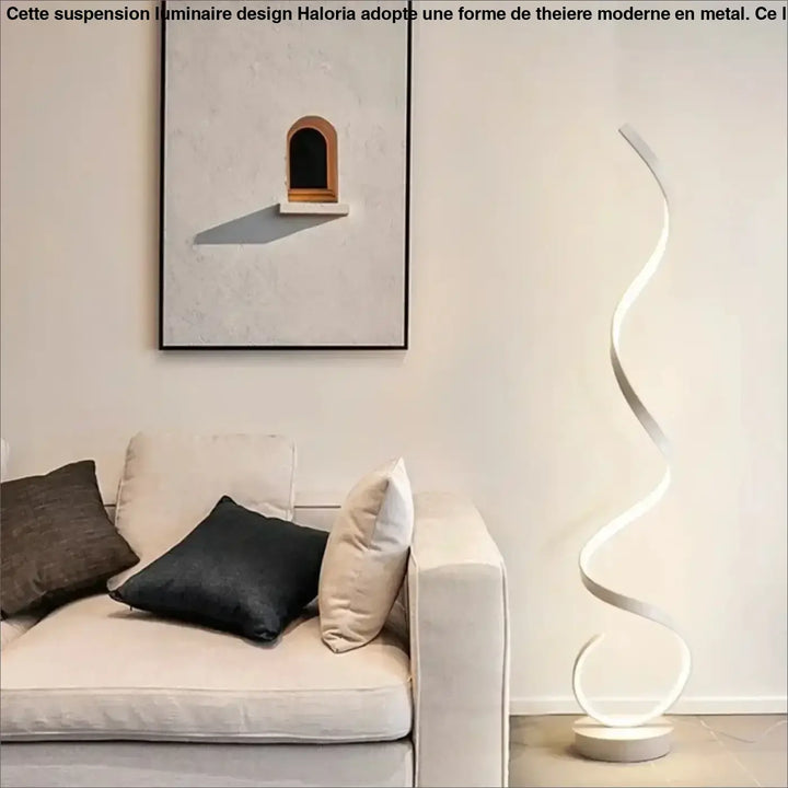 Lampadaire led blanc au design ondulé moderne en spirale pour un éclairage élégant avec lampadaire led design spiry