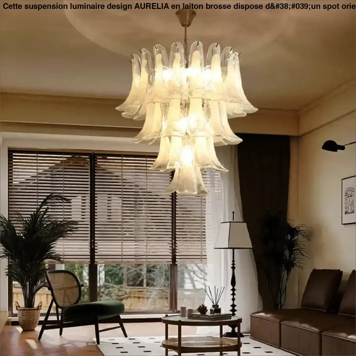Suspension luminaire nymo avec verre soufflé en cloches translucides en cascade pour une élégance intemporelle