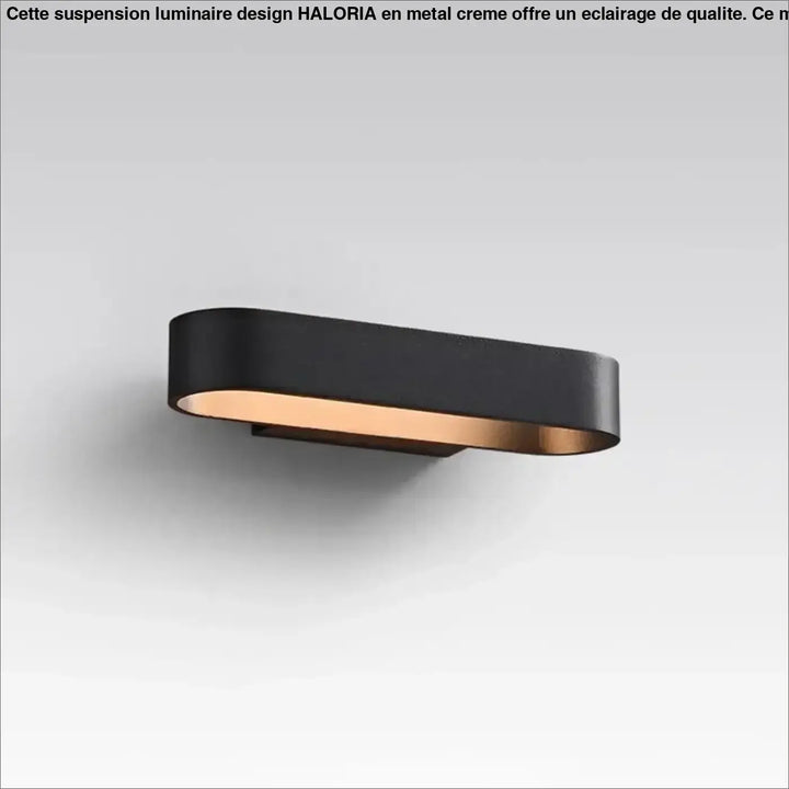Applique murale moderne noire et cuivre flarya avec design ovale allongé élégant pour murale moderne intérieure