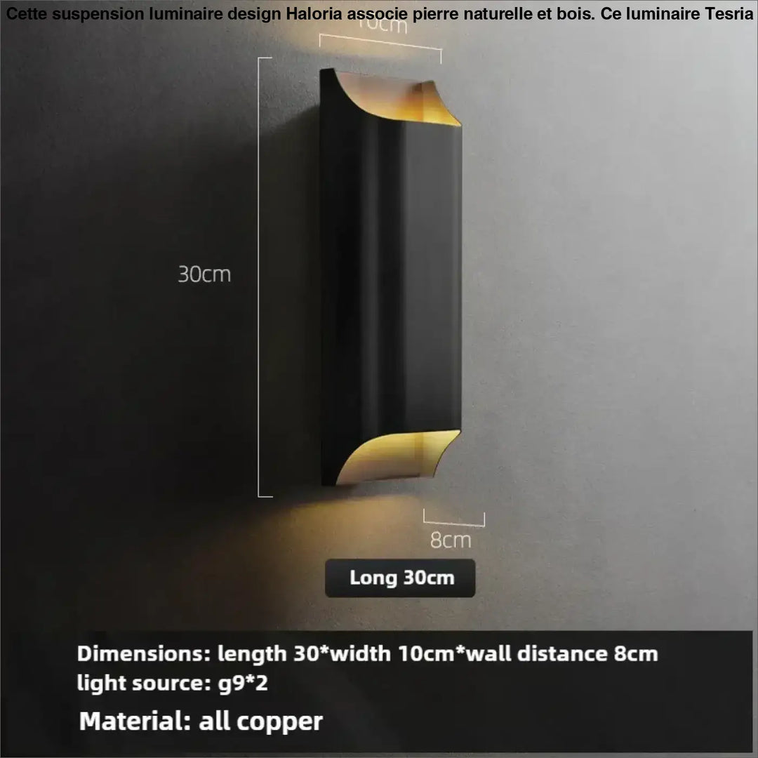 Applique murale design noir led éclairage ambiance