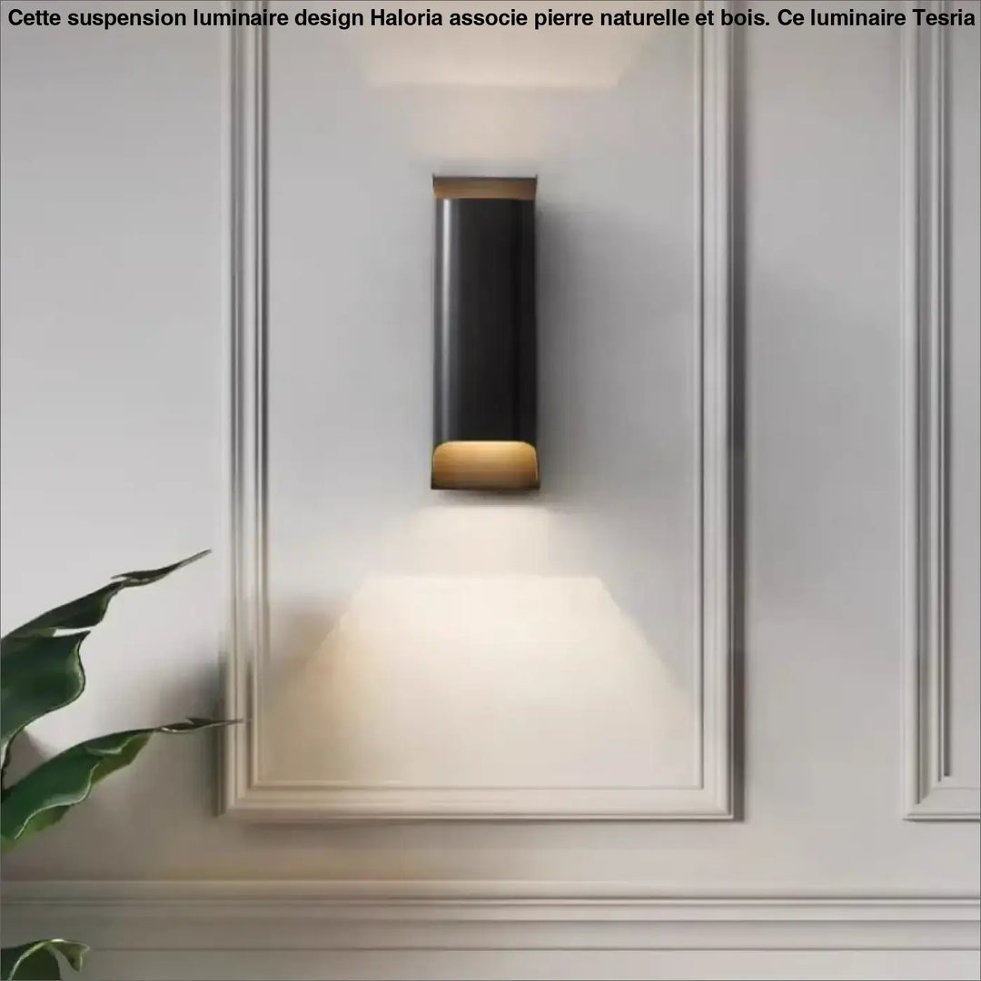 Applique murale design noir led éclairage ambiance
