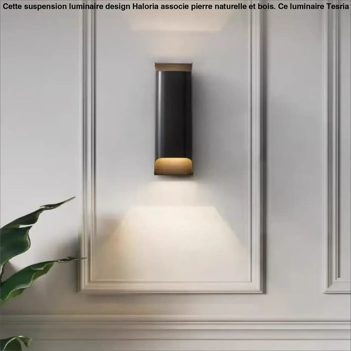 Applique murale design noir led éclairage ambiance