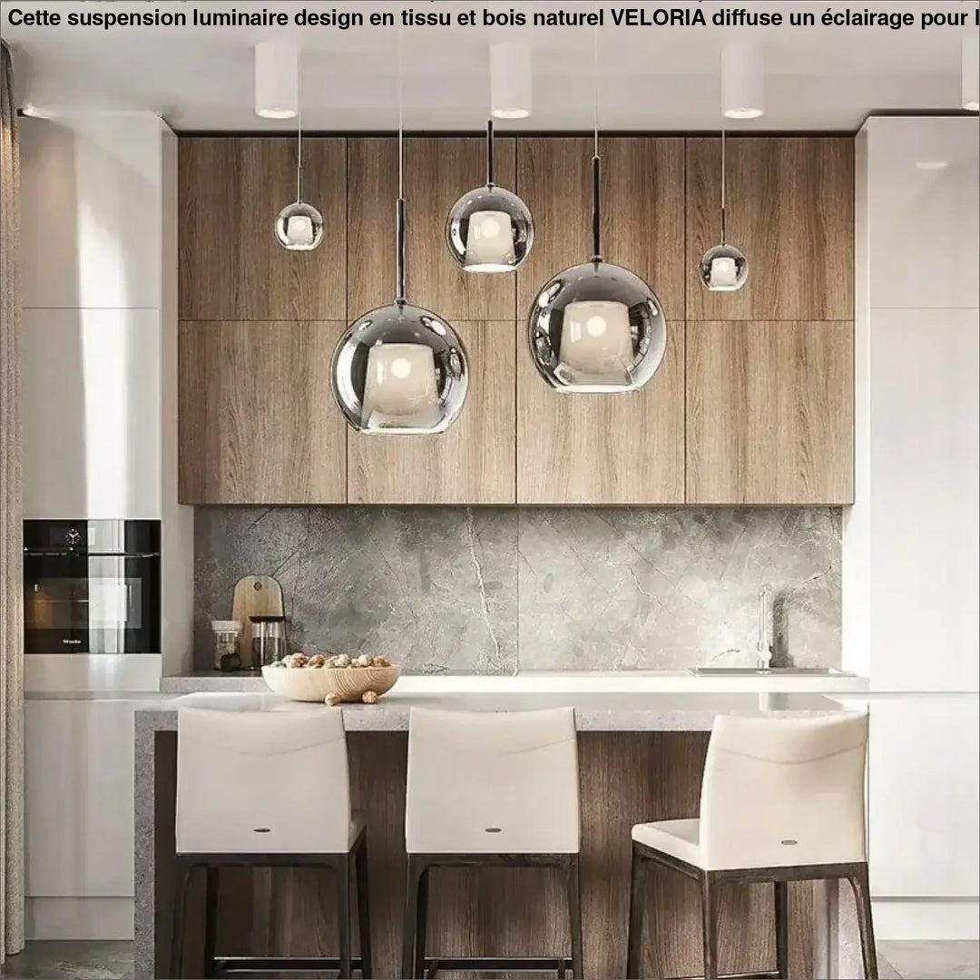 Suspension luminaire en verre ambré style moderne design