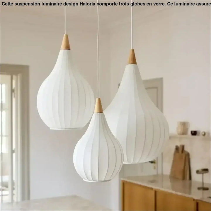 Suspension luminaire en tissu motif marron au style asiatique