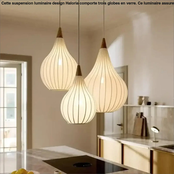 Suspension luminaire en tissu motif marron au style asiatique
