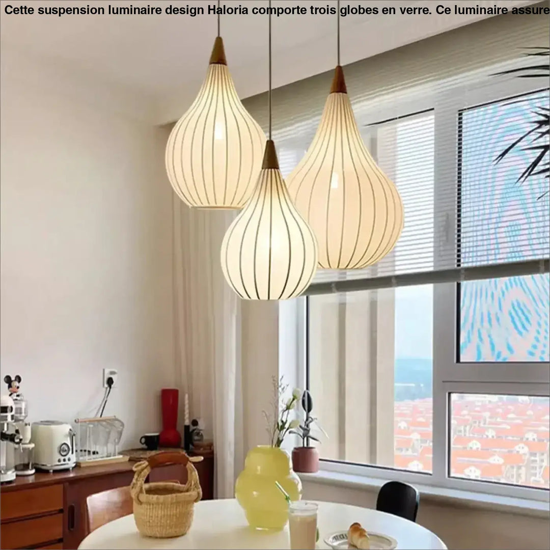 Suspension luminaire en tissu motif marron au style asiatique