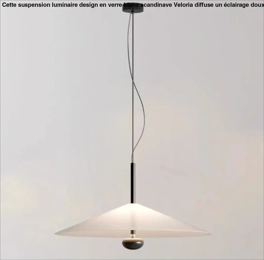 Suspension luminaire en verre blanc design épuré et moderne