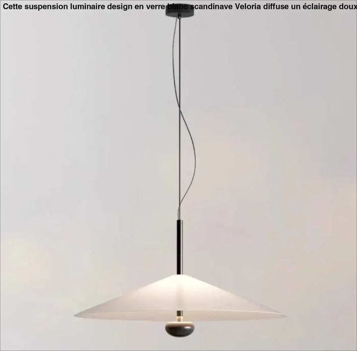 Suspension luminaire en verre blanc design épuré et moderne