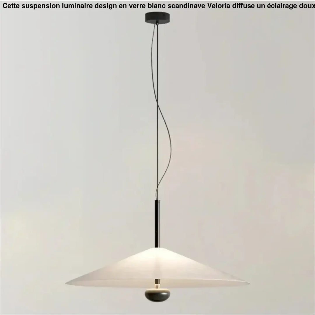 Suspension luminaire en verre blanc design épuré et moderne