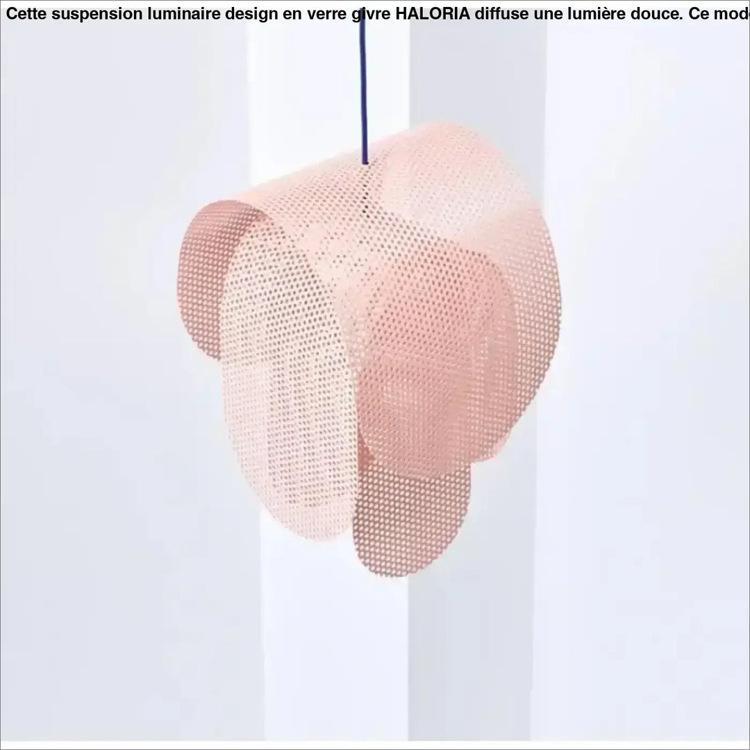 Suspension luminaire rose effet grillage au style original