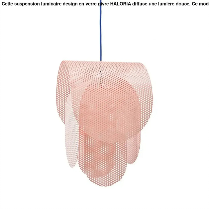 Suspension luminaire rose effet grillage au style original