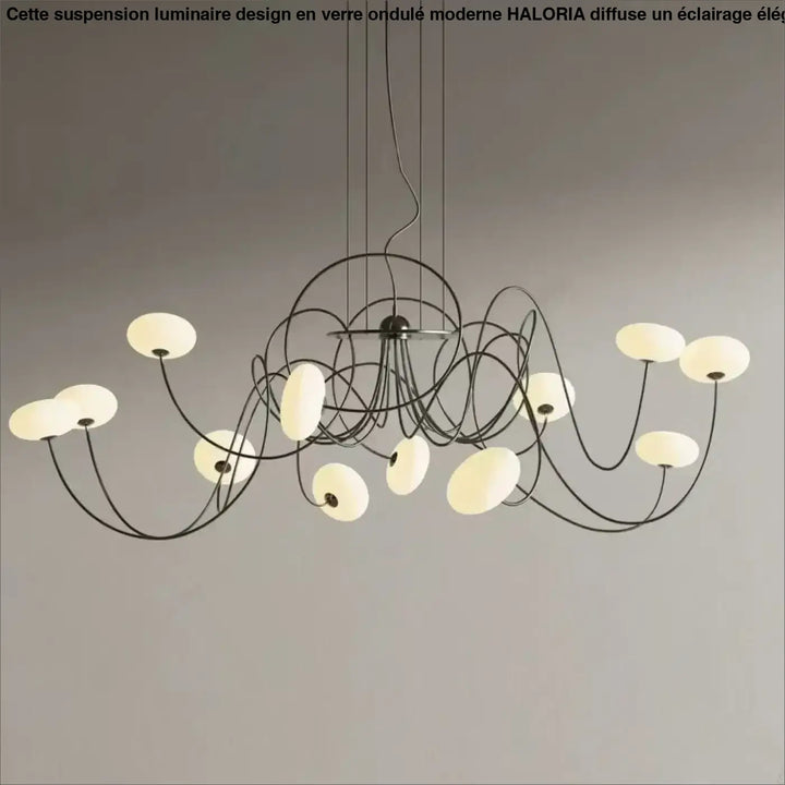Suspension design sculpturale lumières multiples élégant