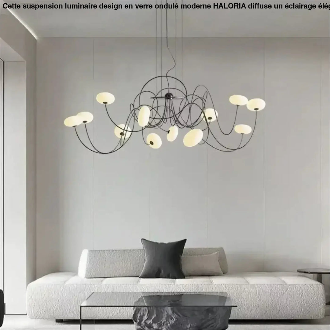 Suspension design sculpturale lumières multiples élégant