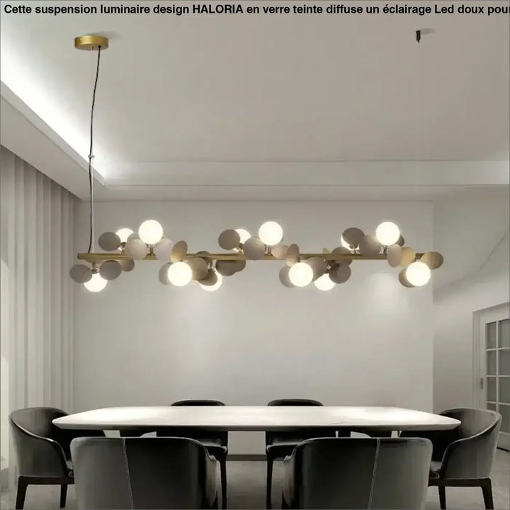 Suspension luminaire orbellia dorée moderne avec ampoule incluse blanc gris suspendue au-dessus de la salle à manger