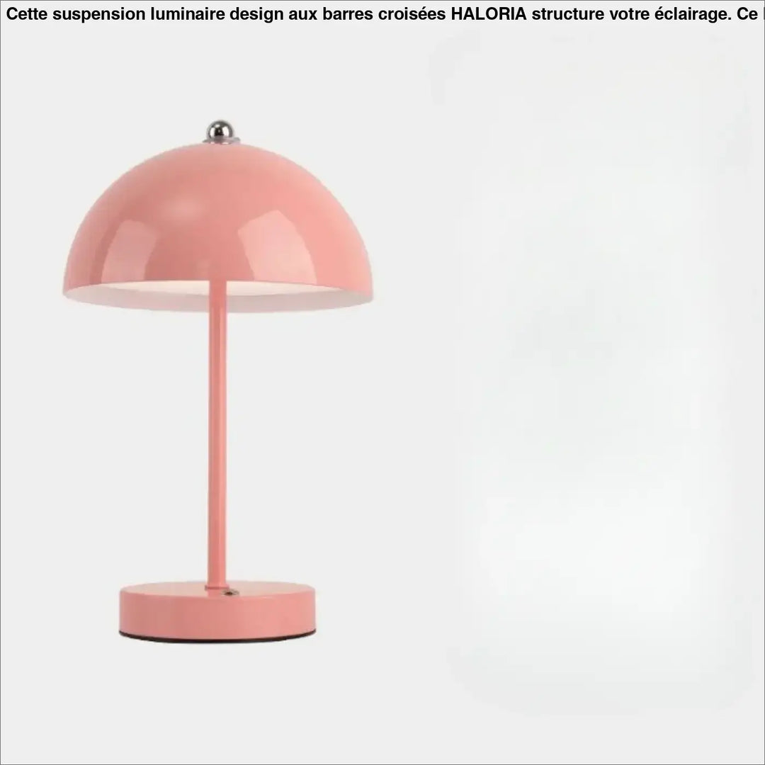 Lampe de chevet skadi design scandinave en forme de champignon rose mat avec éclairage tamisé et lumière douce