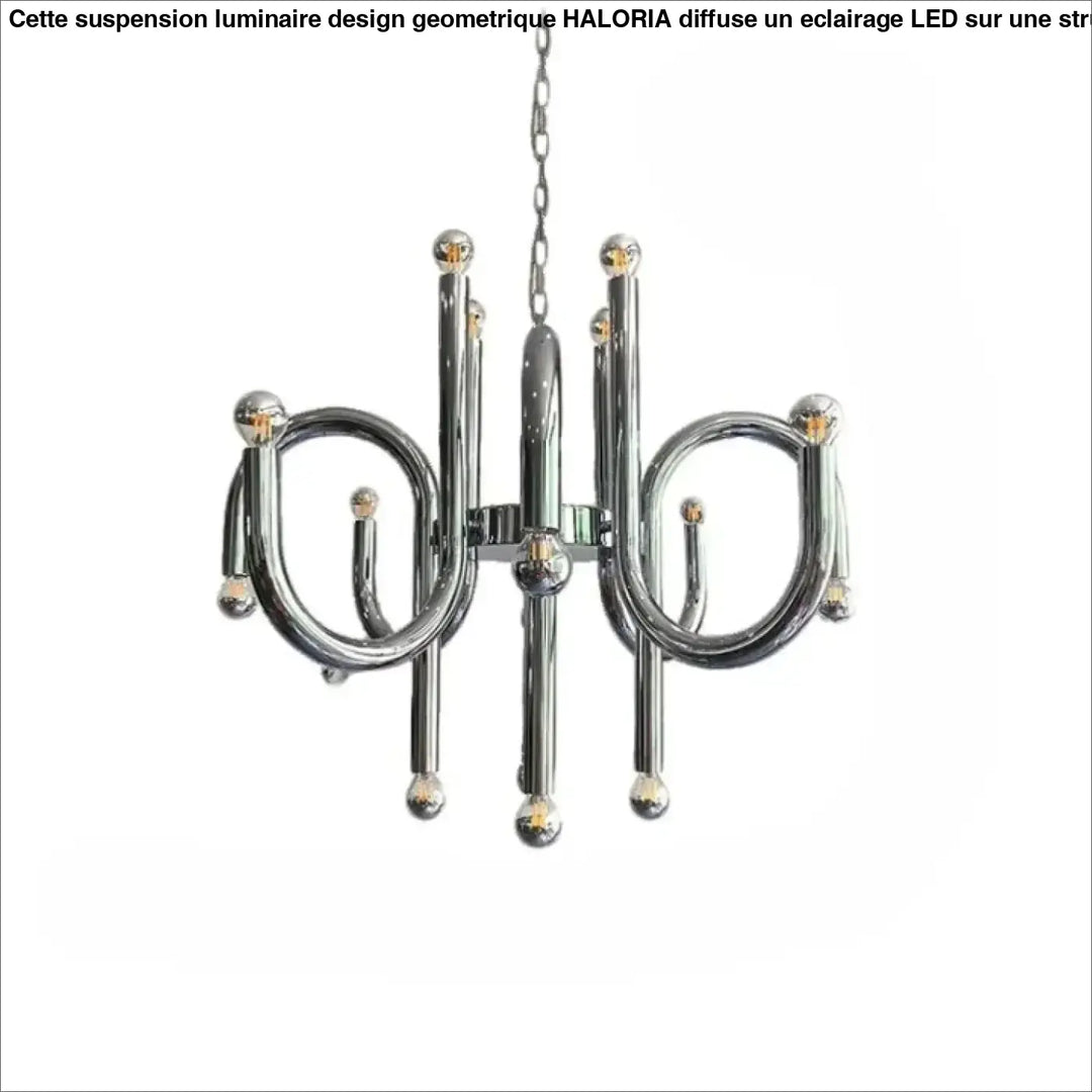 Suspension luminaire mercyl chrome avec bras incurvés et accents sphériques en acier inoxydable 90-260v