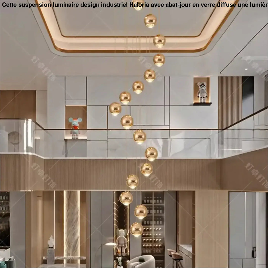 Suspension Cascade Moderne Boules Élégante Design Luxe