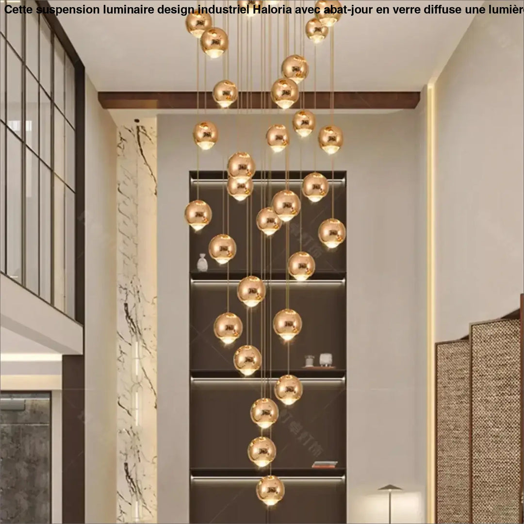 Suspension Cascade Moderne Boules Élégante Design Luxe