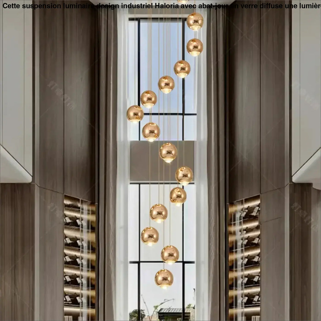Suspension Cascade Moderne Boules Élégante Design Luxe