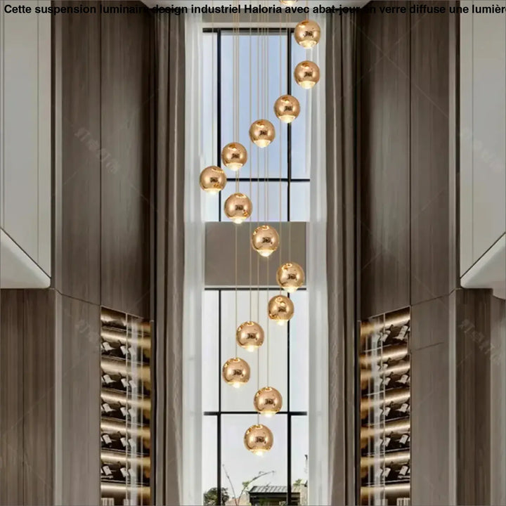Suspension Cascade Moderne Boules Élégante Design Luxe