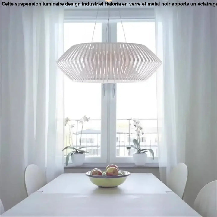 Suspension design ajourée en bois moderne pour salle à manger

