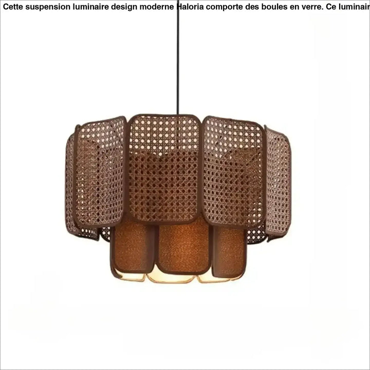 Suspension Rotin Tressé Design Naturel Style Bohème Élégant